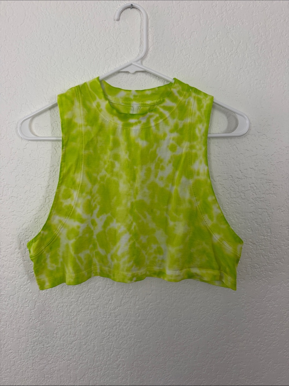 lululemon athletica Neon Lime Tie-Dye Cropped Muscle Tank